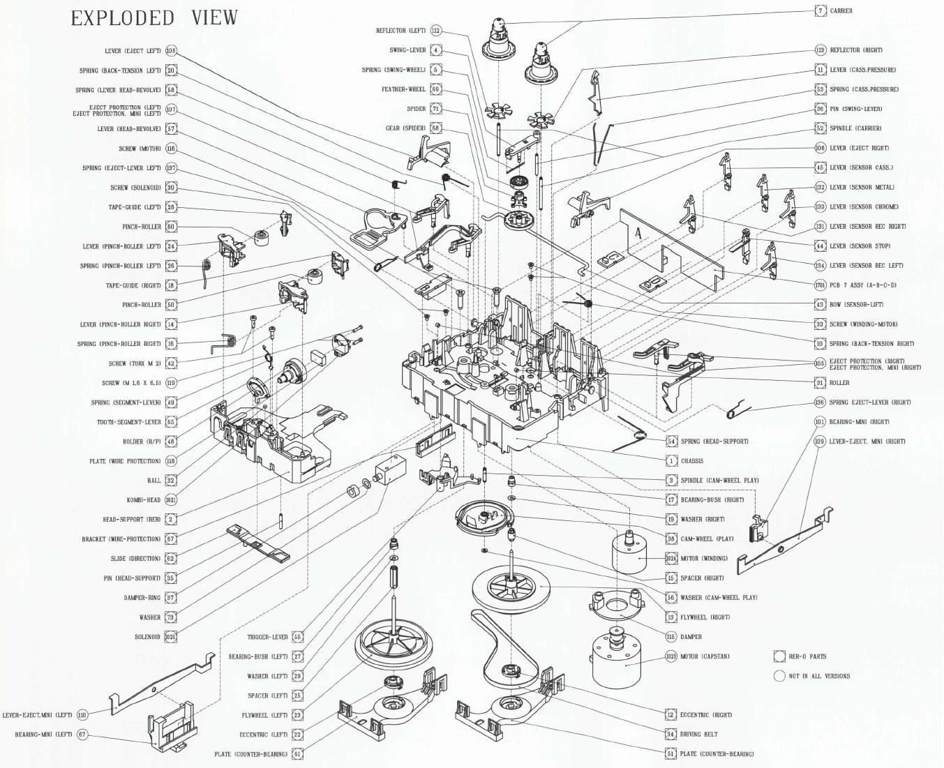 Vor-/Rücklaufgetriebe für Kassettenspieler Bang & Olufsen Beosound Century (1993-2004)