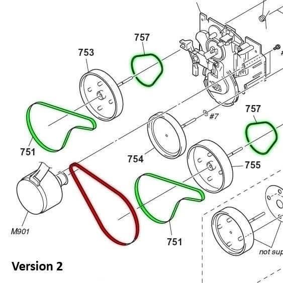 Riemen-Set Für Cassettendeck-KassettenDeck Sony DHC-FL7D