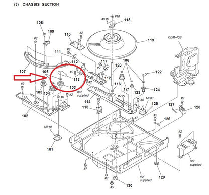 Riemen (Pos.113) Für CD-Spieler Sony CDP-CX230